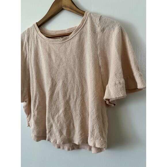 Madewell Women's Peach Flutter Sleeve Cotton Ingrid Dolman Blouse Size XS - Picture 3 of 8